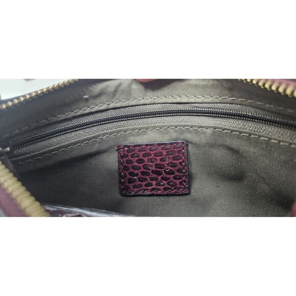Joy Susan Mini Crossbody Burgundy Python Wristlet Wallet Clutch Vegan Leather - Picture 5 of 11